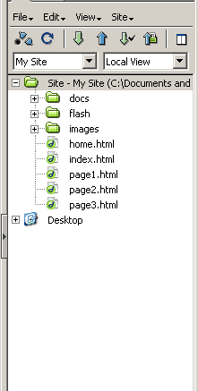 Dreamweaver Site View