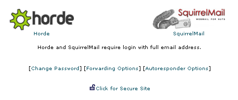 You are given a choice to use Horde or SquirrelMail
