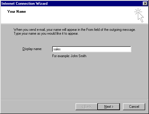 Display Name for email account