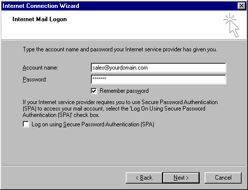 Internet Mail Logon