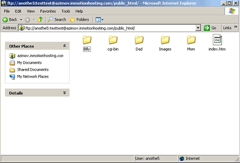 View of public_html directory